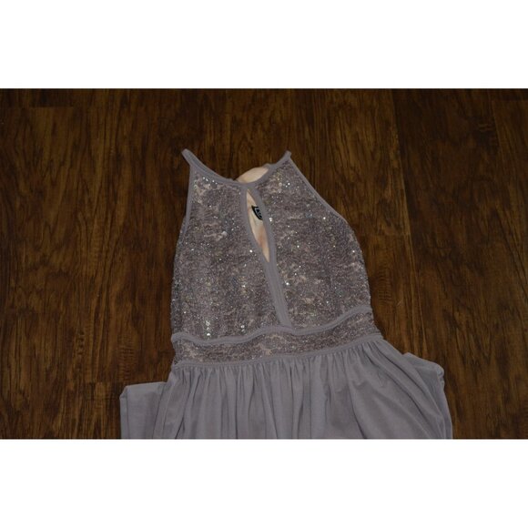 Morgan & Co. Womens Brown Lace Halter Maxi Evening Dress Sz 1/2 Prom Formal READ - Picture 5 of 7